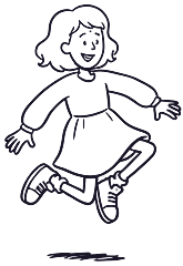 Kana jumping with excitement